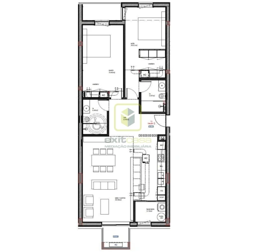 Apartamento T2 para Venda em São Bernardo Planta 1