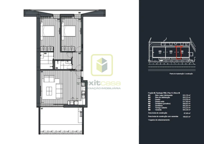Apartamento T2 para Venda em Águeda e Borralha Planta 1