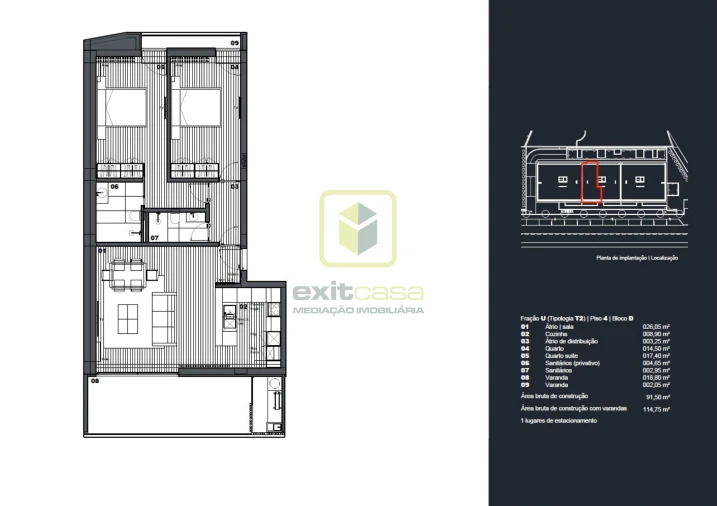 Apartamento T2 para Venda em Águeda e Borralha Planta 1