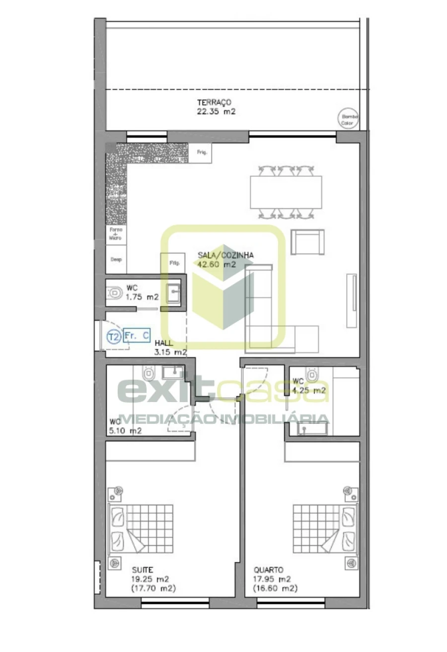 Apartamento T2 para Venda em Esgueira Planta 1