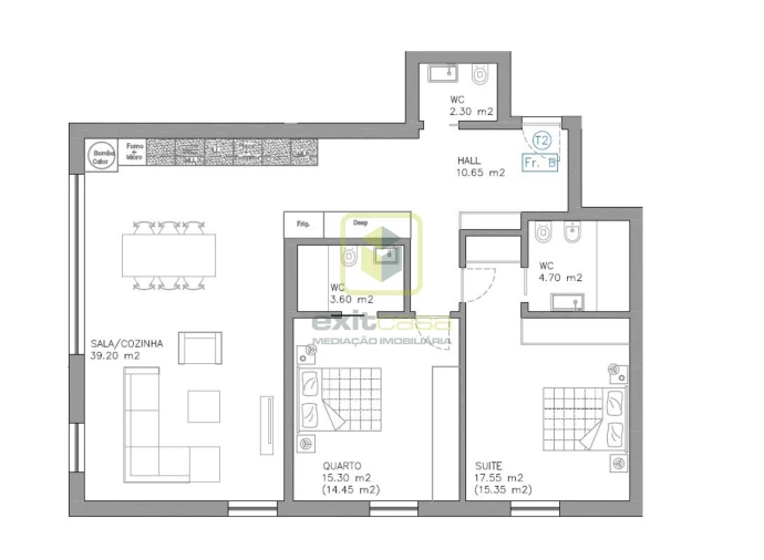 Apartamento T2 para Venda em Esgueira Planta 1