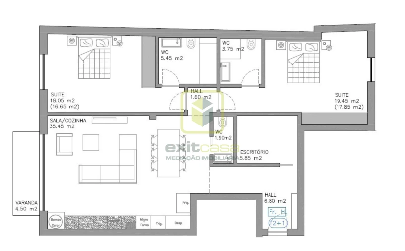 Apartamento T3 para Venda em Esgueira Planta 1