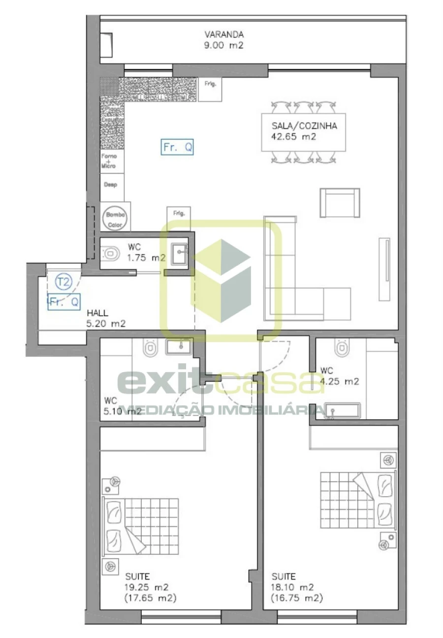 Apartamento T2 para Venda em Esgueira Planta 1