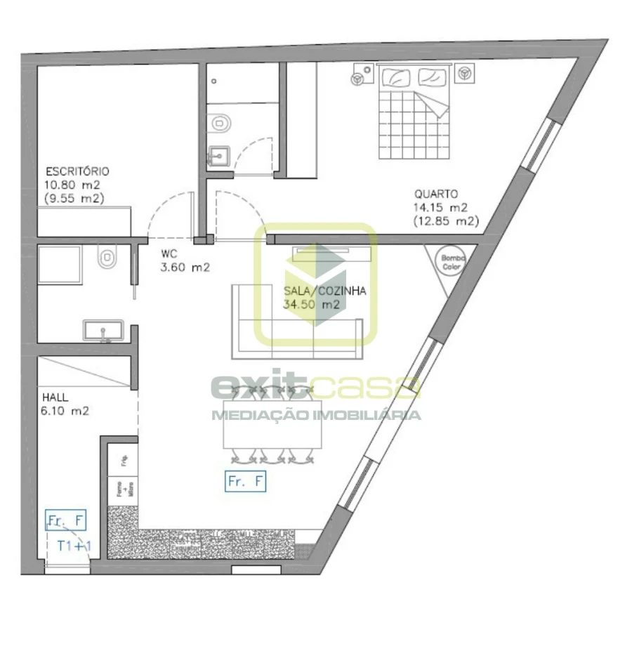 Apartamento T2 para Venda em Esgueira Planta 1