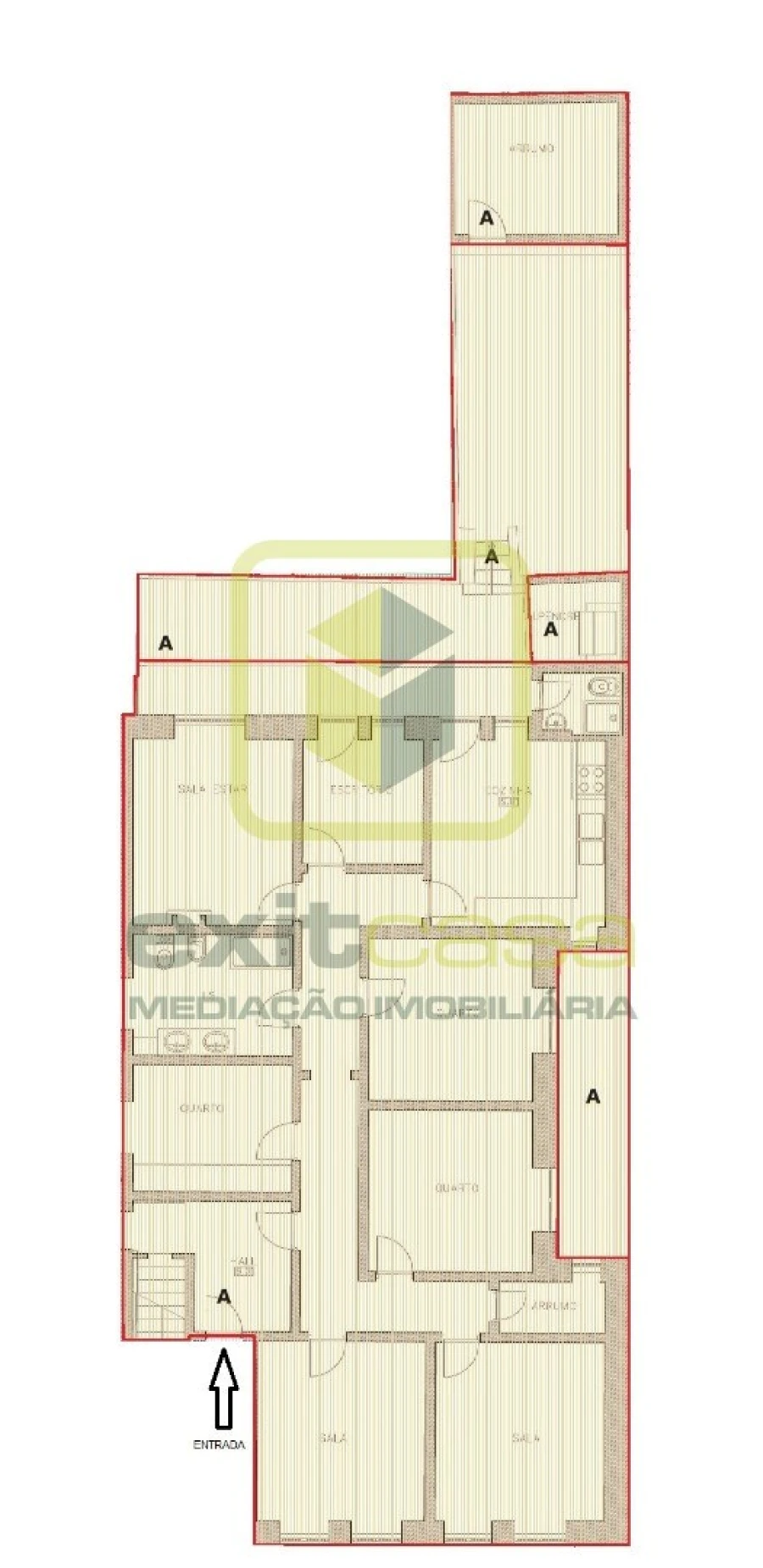 Apartamento T5 para Venda em Glória e Vera Cruz Planta 1