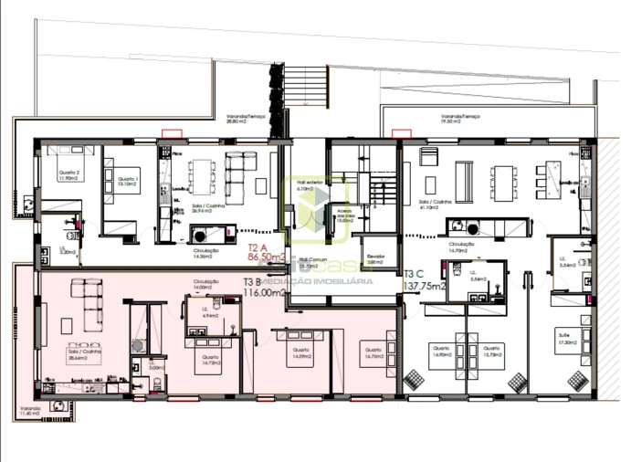 Apartamento T3 para Venda em Montemor-O-Velho e Gatões Planta 1