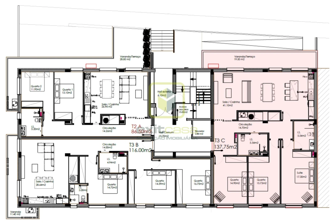 Apartamento T3 para Venda em Montemor-O-Velho e Gatões Planta 2