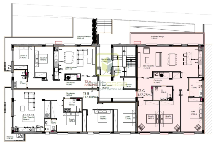Apartamento T3 para Venda em Montemor-O-Velho e Gatões Planta 2