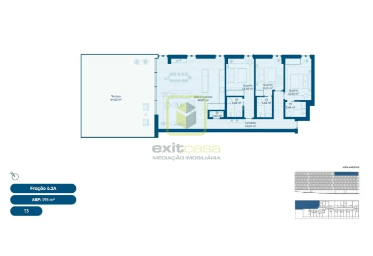 Apartamento T3 para Venda em Glória e Vera Cruz Planta 1