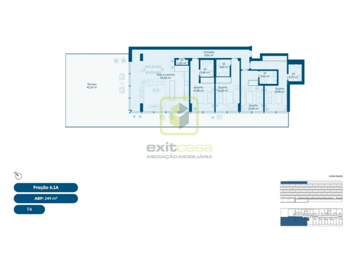 Apartamento T4 para Venda em Glória e Vera Cruz Planta 1