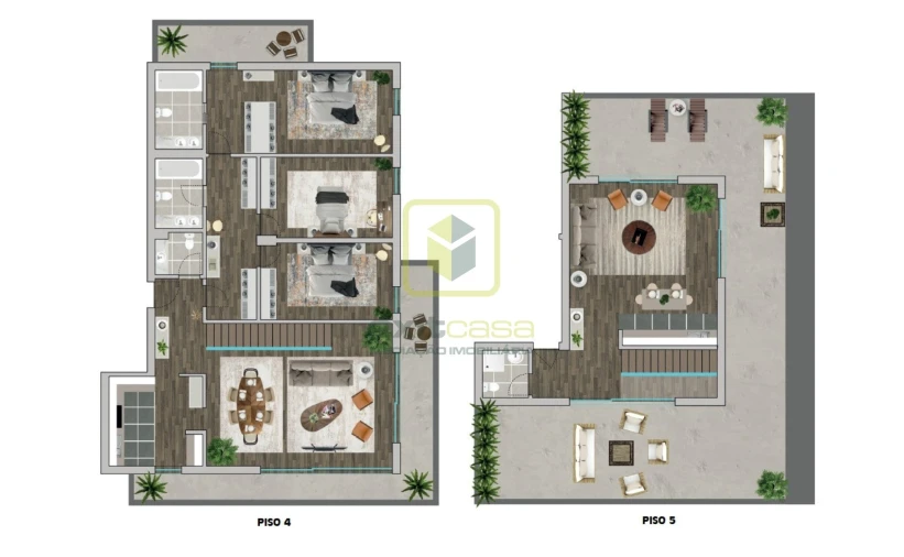 Apartamento T4 para Venda em Glória e Vera Cruz Planta 1