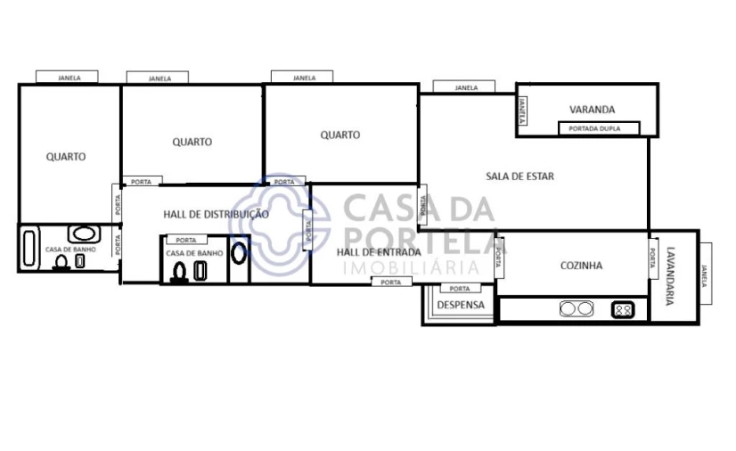 Apartamento T3 para Venda em Modivas Planta 1