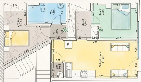 Apartamento T2 para Venda em Avelãs de Ambom e Rocamondo