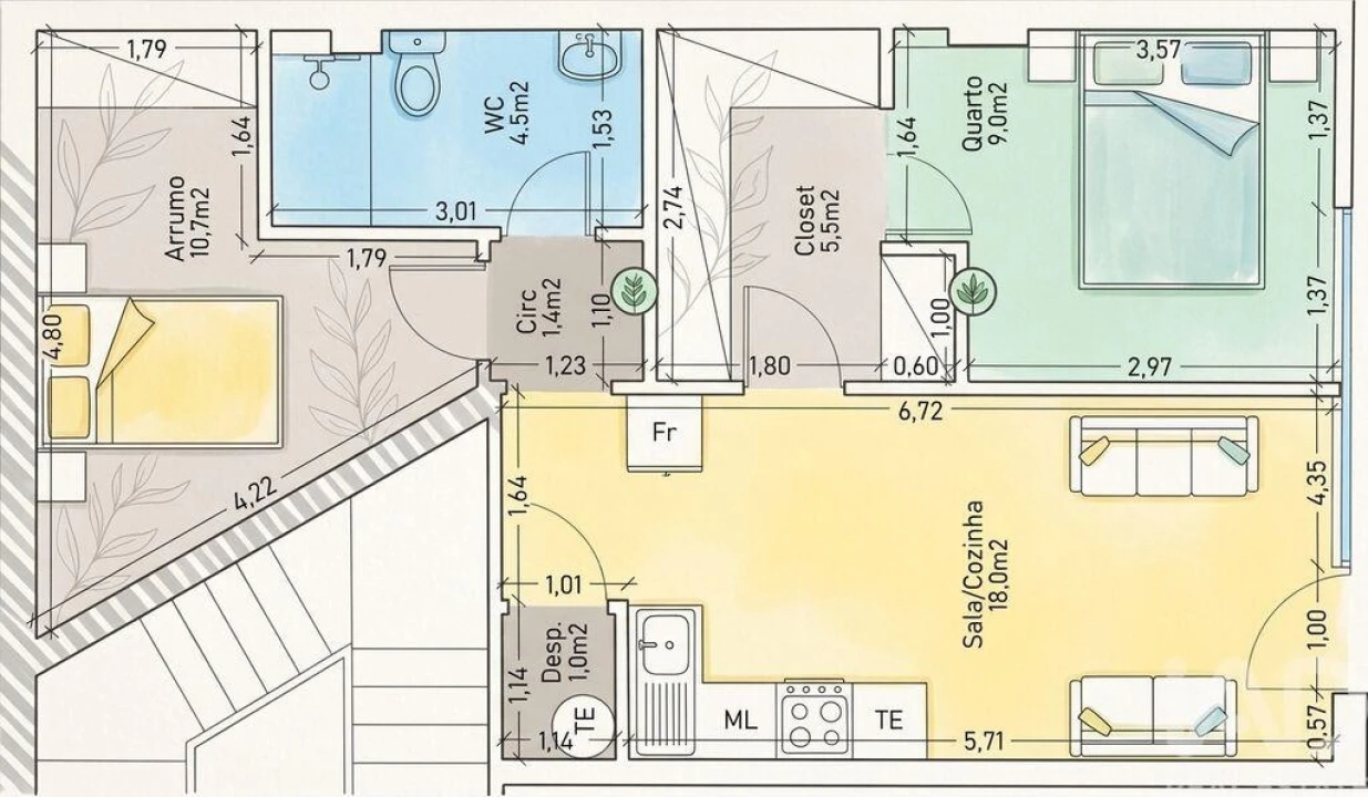 Apartamento T2 para Venda em Avelãs de Ambom e Rocamondo Foto 13