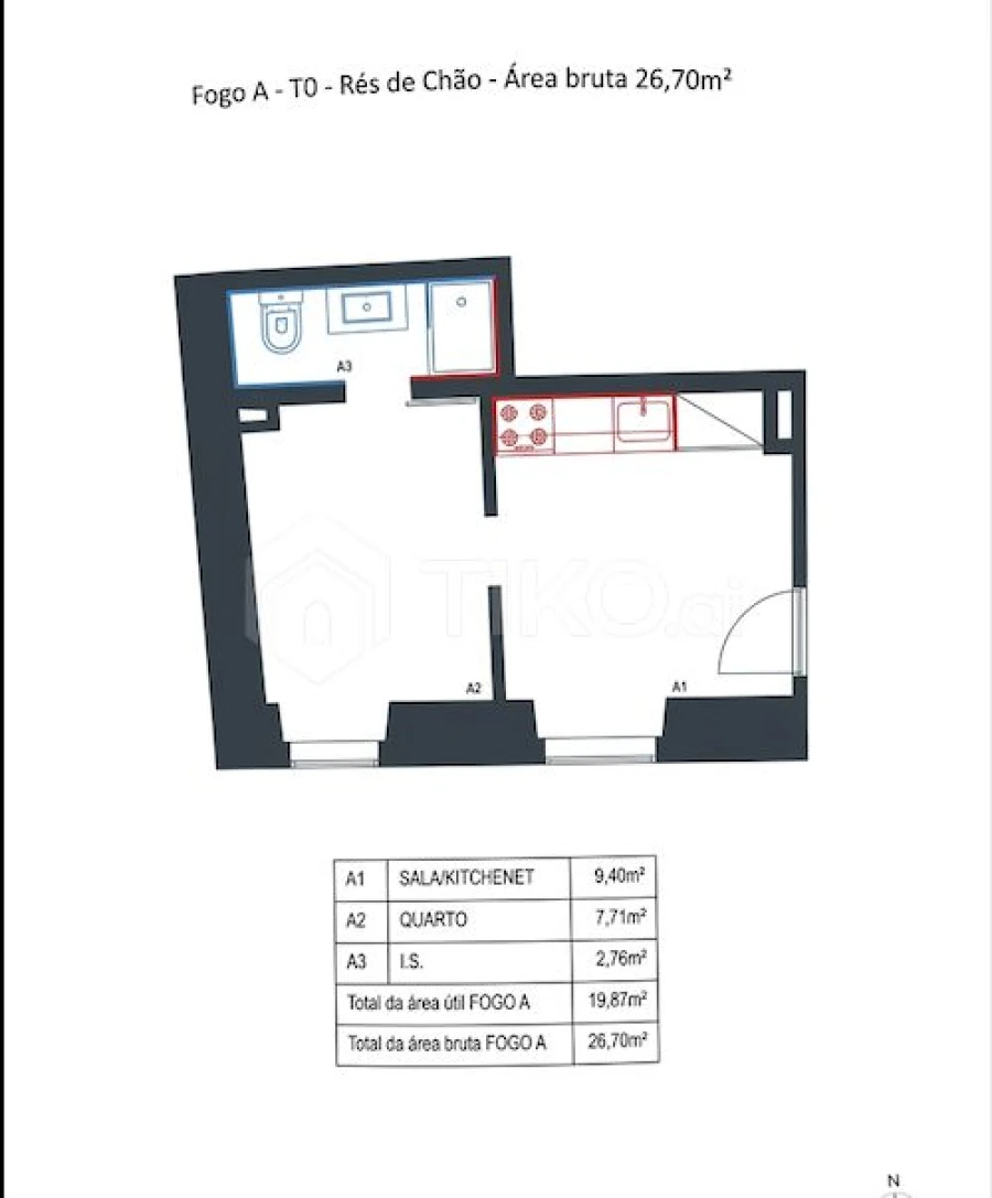 Apartamento T1 para Venda em Arroios Planta 1