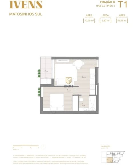 Apartamento T1 para Venda em Matosinhos e Leça da Palmeira
