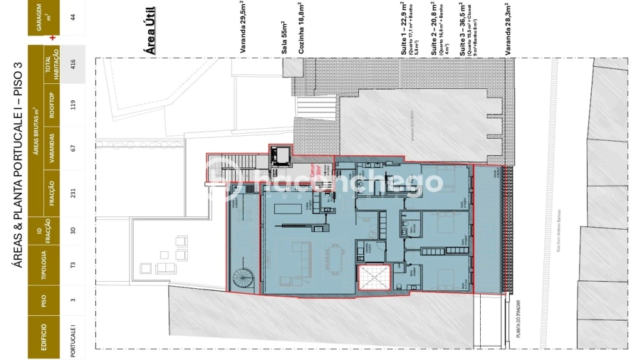 Apartamento T3 para Venda em Barcelos, V.Boa, V.Frescainha Planta 1