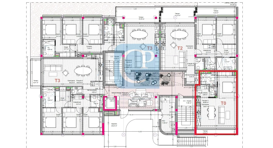Apartamento T0 para Venda em Fânzeres e São Pedro da Cova Planta 1