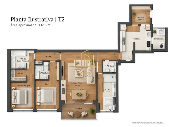 Apartamento T2 para Arrendamento em Matosinhos e Leça da Palmeira Planta 1
