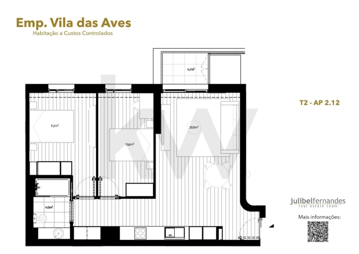 Apartamento T2 para Venda em Vila das Aves Foto 13