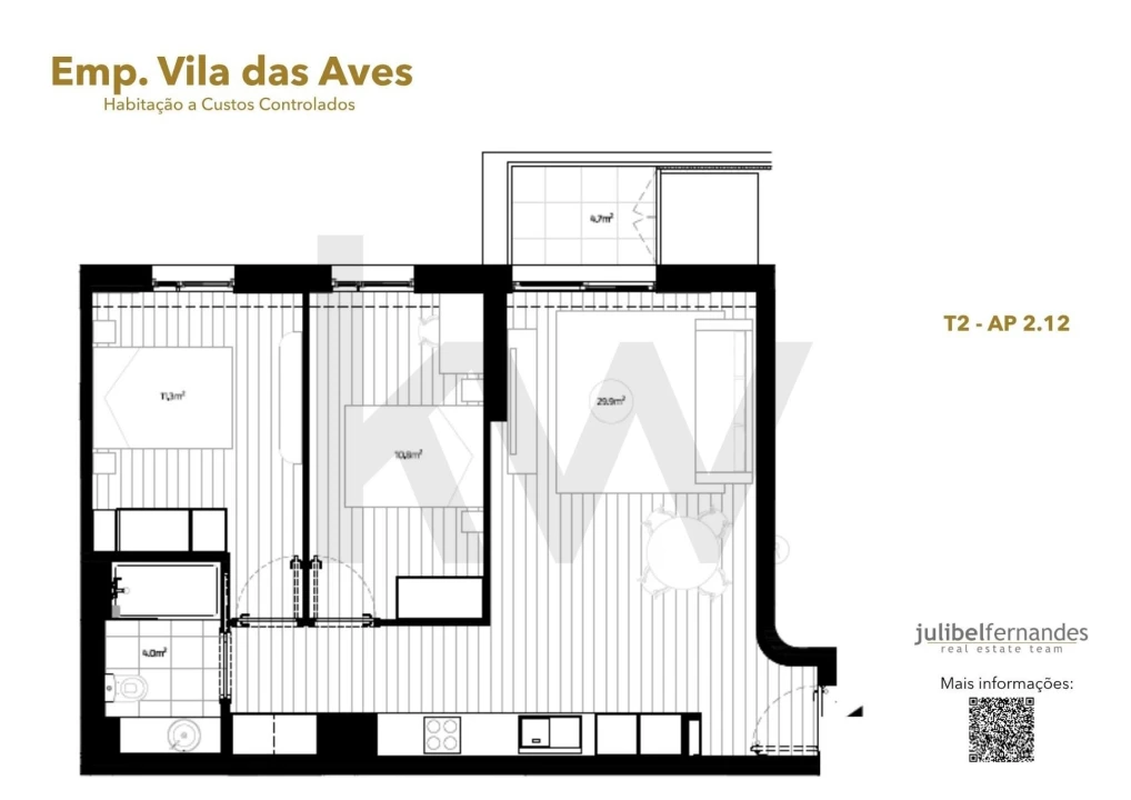 Apartamento T2 para Venda em Vila das Aves Foto 13