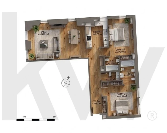 Apartamento T2 para Arrendamento em Santo António Foto 26