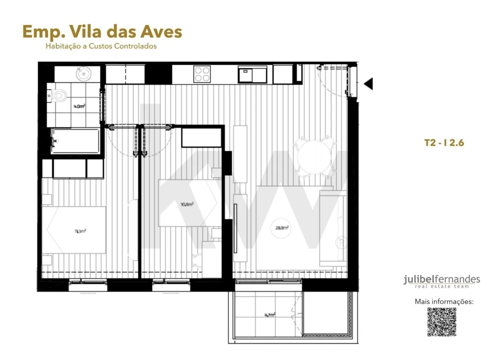 Apartamento T2 para Venda em Vila das Aves Foto 13