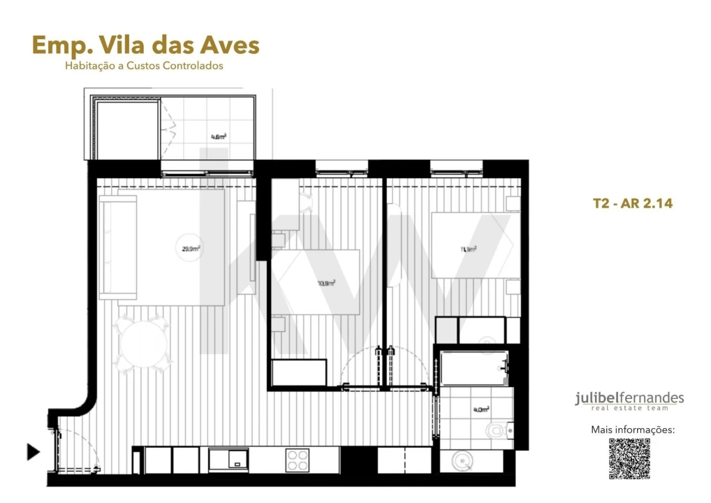 Apartamento T2 para Venda em Vila das Aves Foto 13