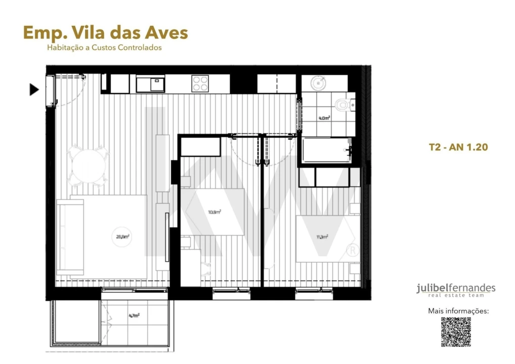 Apartamento T2 para Venda em Vila das Aves Foto 13
