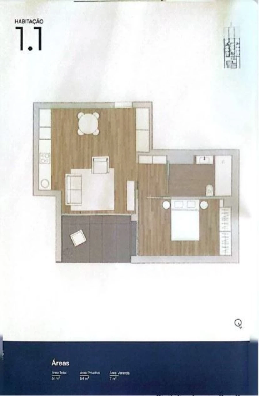 Apartamento T1 para Venda em Cedofeita, Santo Ildefonso, Sé, Miragaia, São Nicolau e Vitória Planta 1