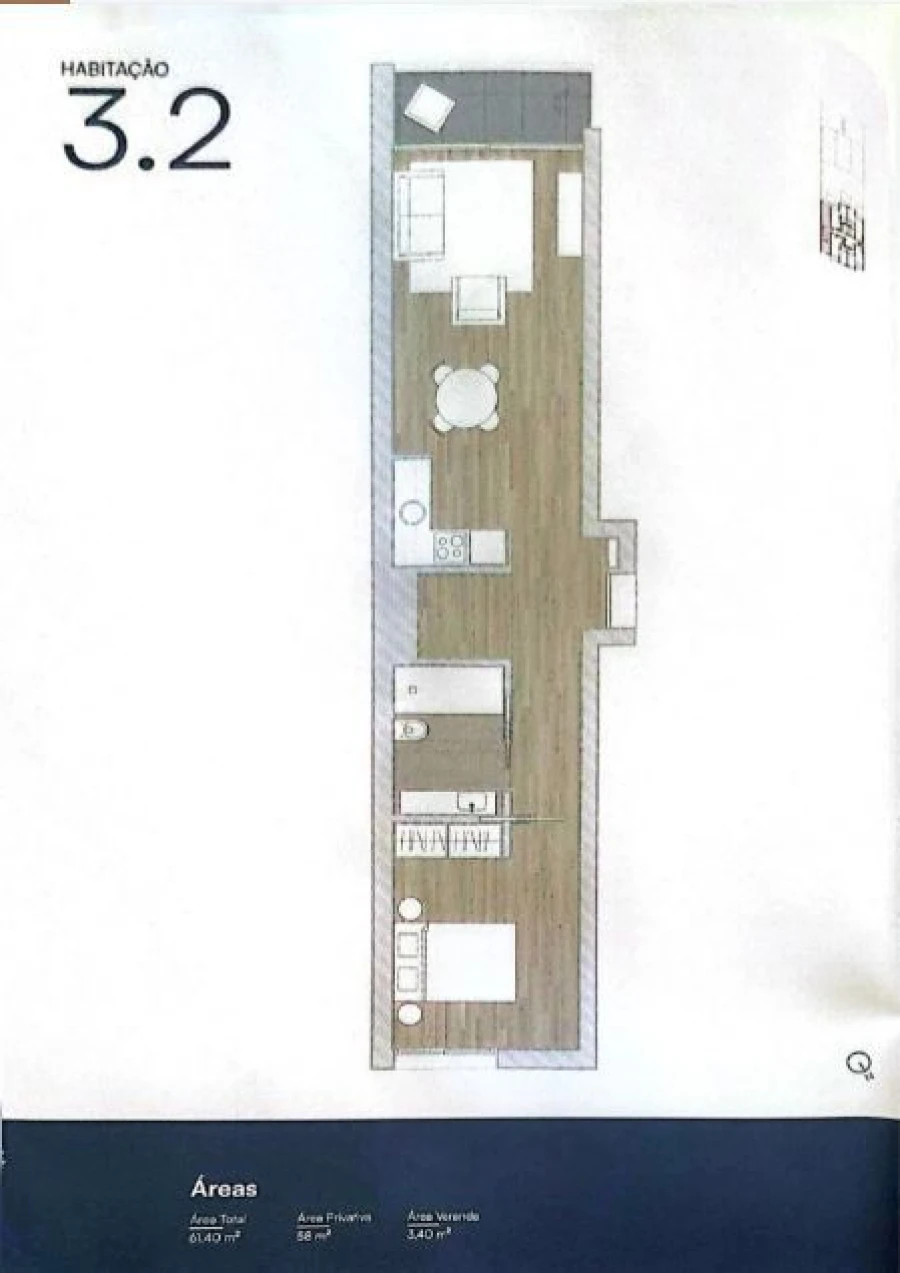 Apartamento T1 para Venda em Cedofeita, Santo Ildefonso, Sé, Miragaia, São Nicolau e Vitória Planta 1
