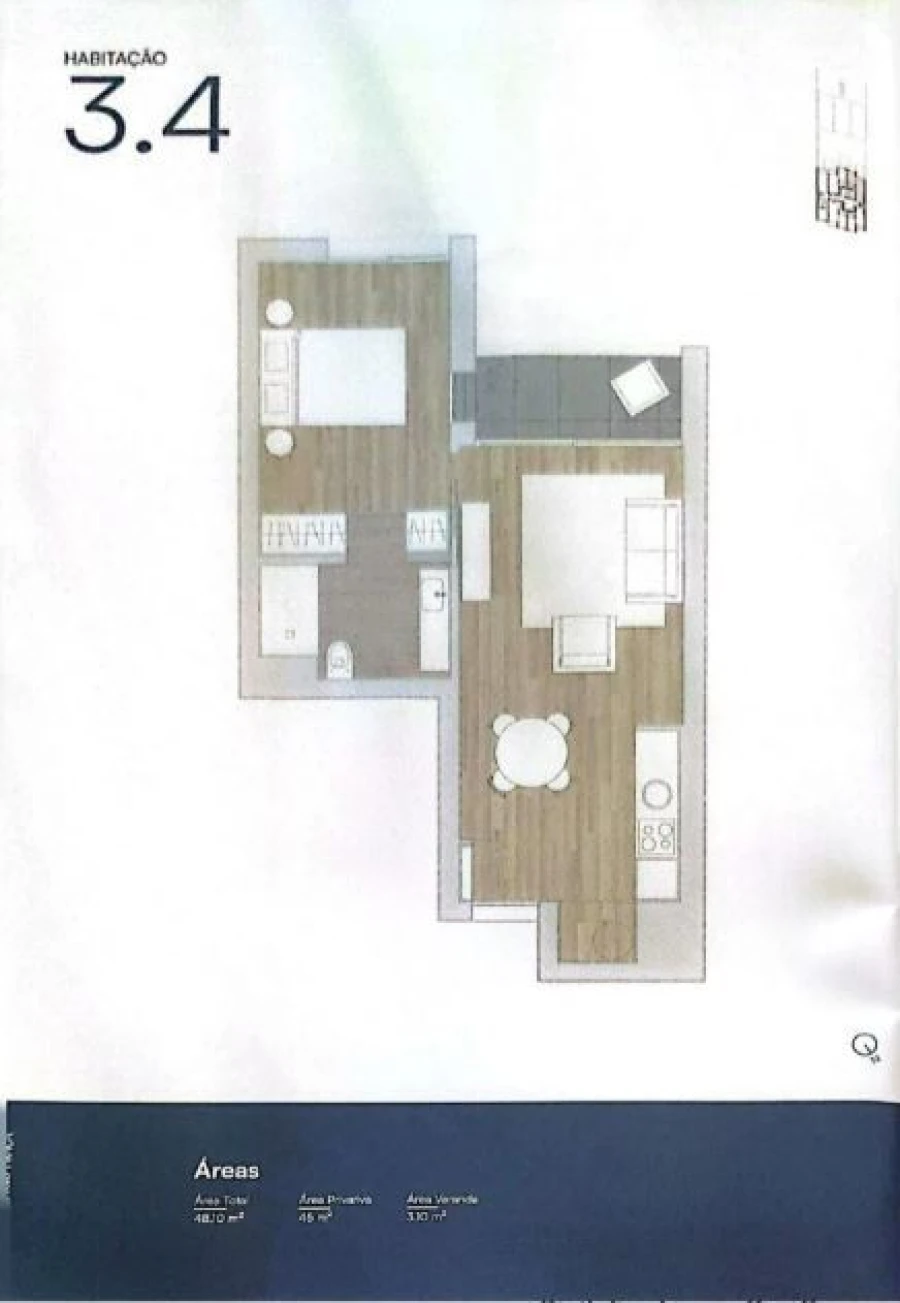 Apartamento T1 para Venda em Cedofeita, Santo Ildefonso, Sé, Miragaia, São Nicolau e Vitória Planta 1