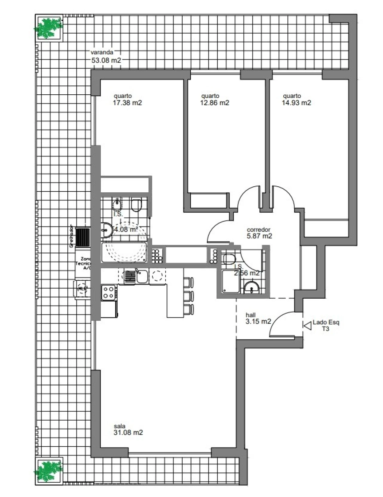 Apartamento T3 para Venda em Setubal (São Sebastião) Planta 2