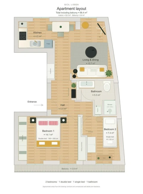 Apartamento T2 para Arrendamento em Misericórdia