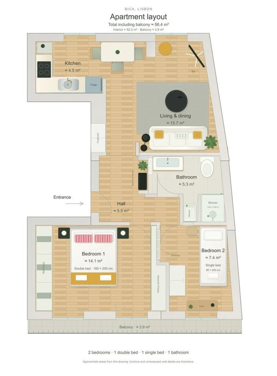 Apartamento T2 para Arrendamento em Misericórdia Foto 18