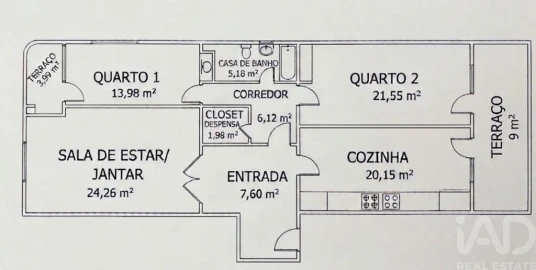 Apartamento T2 para Venda em Quinta do Anjo