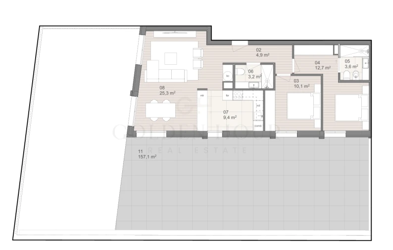 Apartamento T2 para Venda em São Felix da Marinha Planta 1