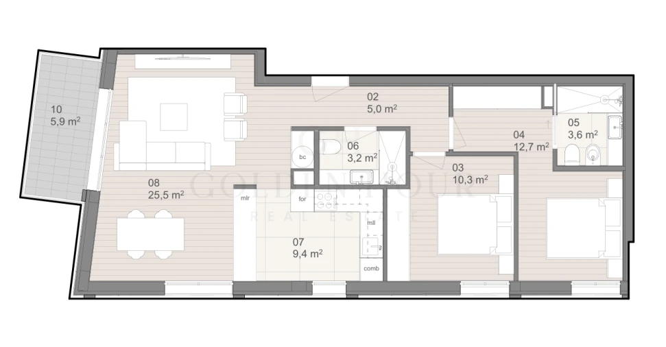 Apartamento T2 para Venda em São Felix da Marinha Planta 1