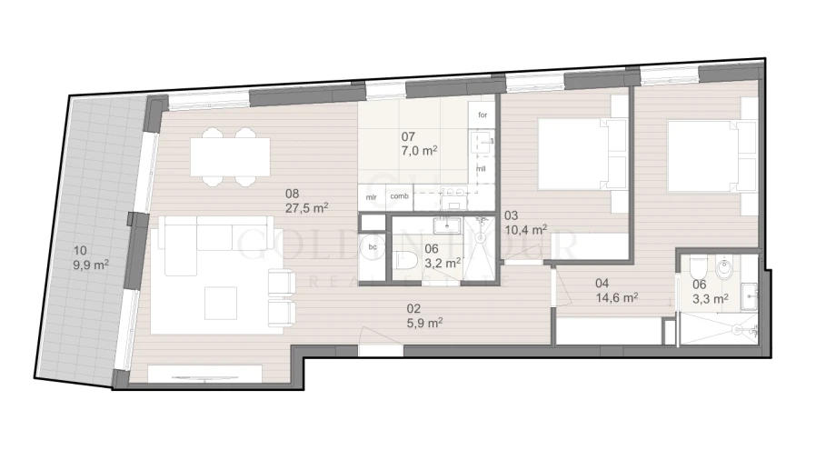 Apartamento T2 para Venda em São Felix da Marinha Planta 1