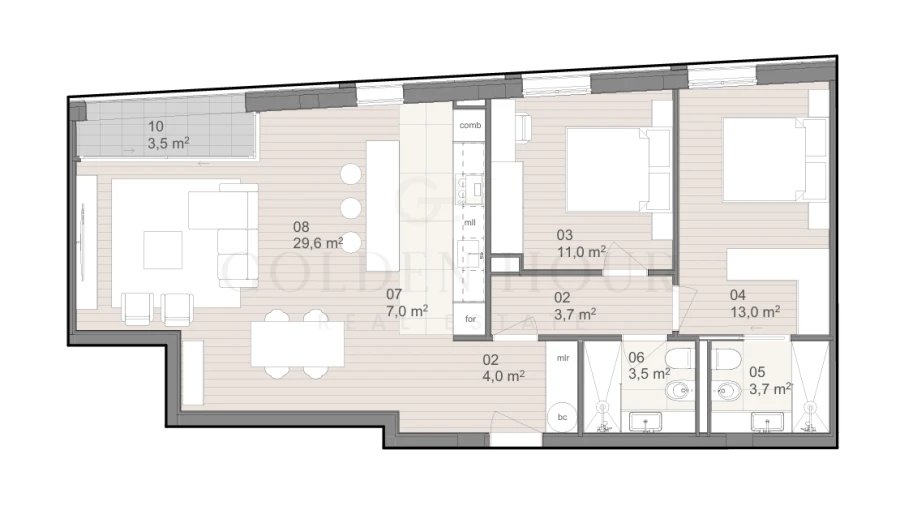 Apartamento T2 para Venda em São Felix da Marinha Planta 1