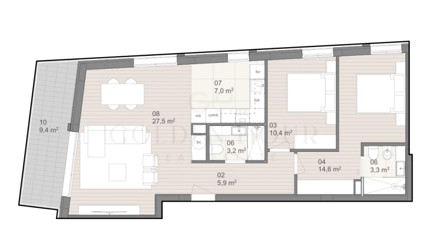 Apartamento T2 para Venda em São Felix da Marinha Planta 1