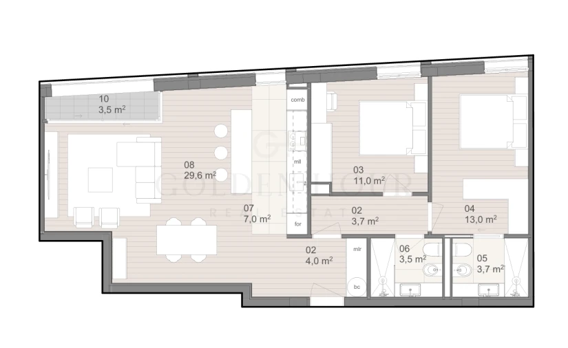 Apartamento T2 para Venda em São Felix da Marinha Planta 1
