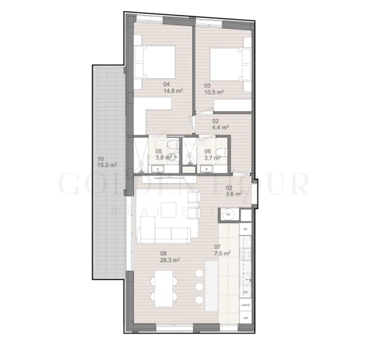 Apartamento T2 para Venda em São Felix da Marinha Planta 1