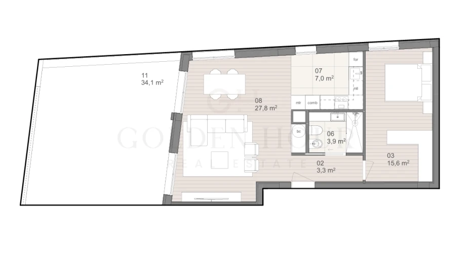 Apartamento T1 para Venda em São Felix da Marinha Planta 1