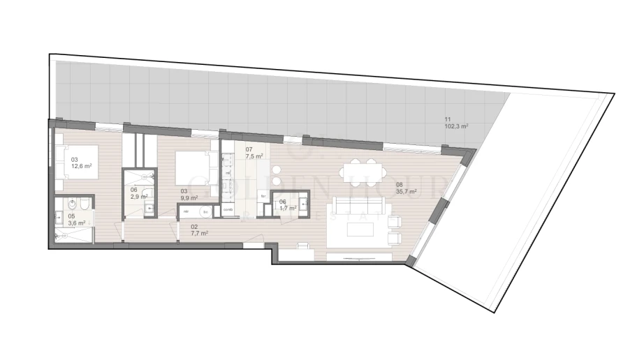 Apartamento T2 para Venda em São Felix da Marinha Planta 1