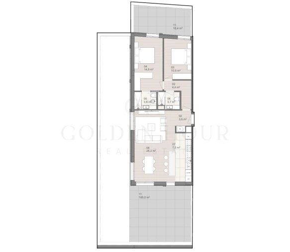Apartamento T2 para Venda em São Felix da Marinha Planta 1