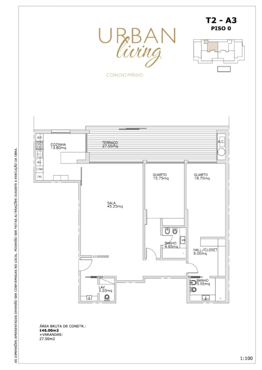 Apartamento T2 para Venda em Cascais e Estoril Planta 1