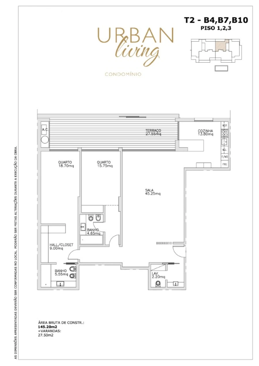 Apartamento T2 para Venda em Cascais e Estoril Planta 1