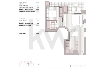 Apartamento T1 para Venda em Ramalde