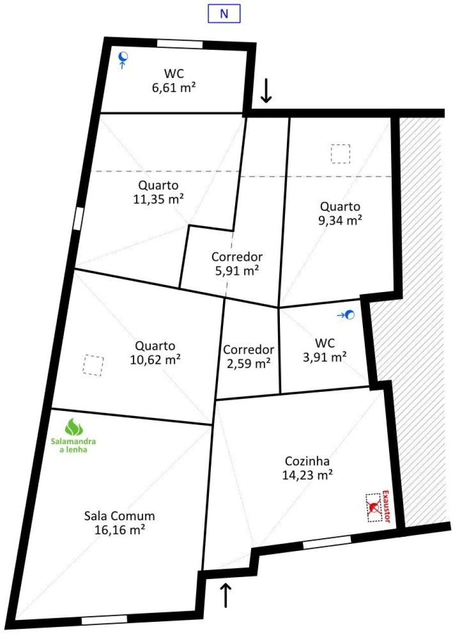 Moradia T3 para Venda em Cepões, Meijinhos e Melcões Planta 1